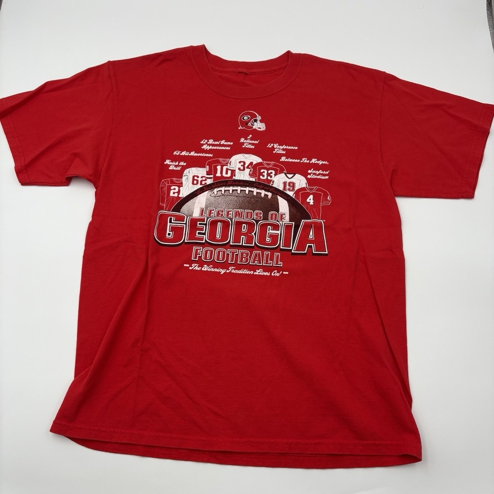 Georgia Bulldogs T-Shirt Mens XL Red Legends of Football Graphic Tee‎